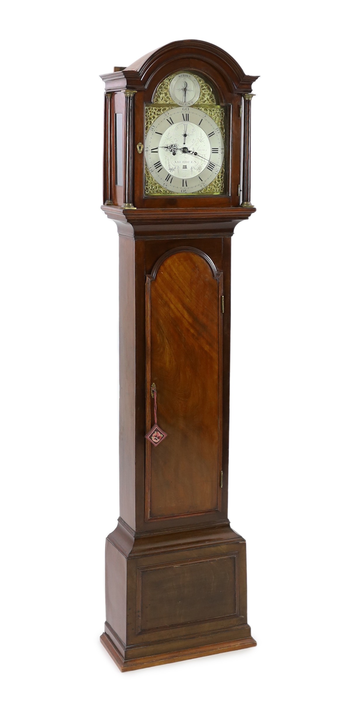 George Angus of Aberdeen. A George III mahogany eight day longcase clock, W.49cm H.214cm